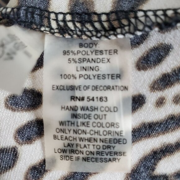 Calvin Klein Womens Size 1X Dress Animal Print Maxi Keyhole Flowing Drawstring - Picture 5 of 12